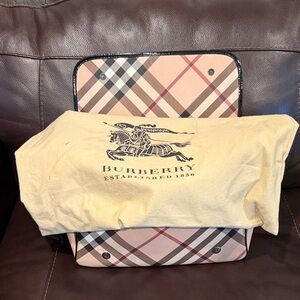 Burberry Beige and Black Plaid Tote
